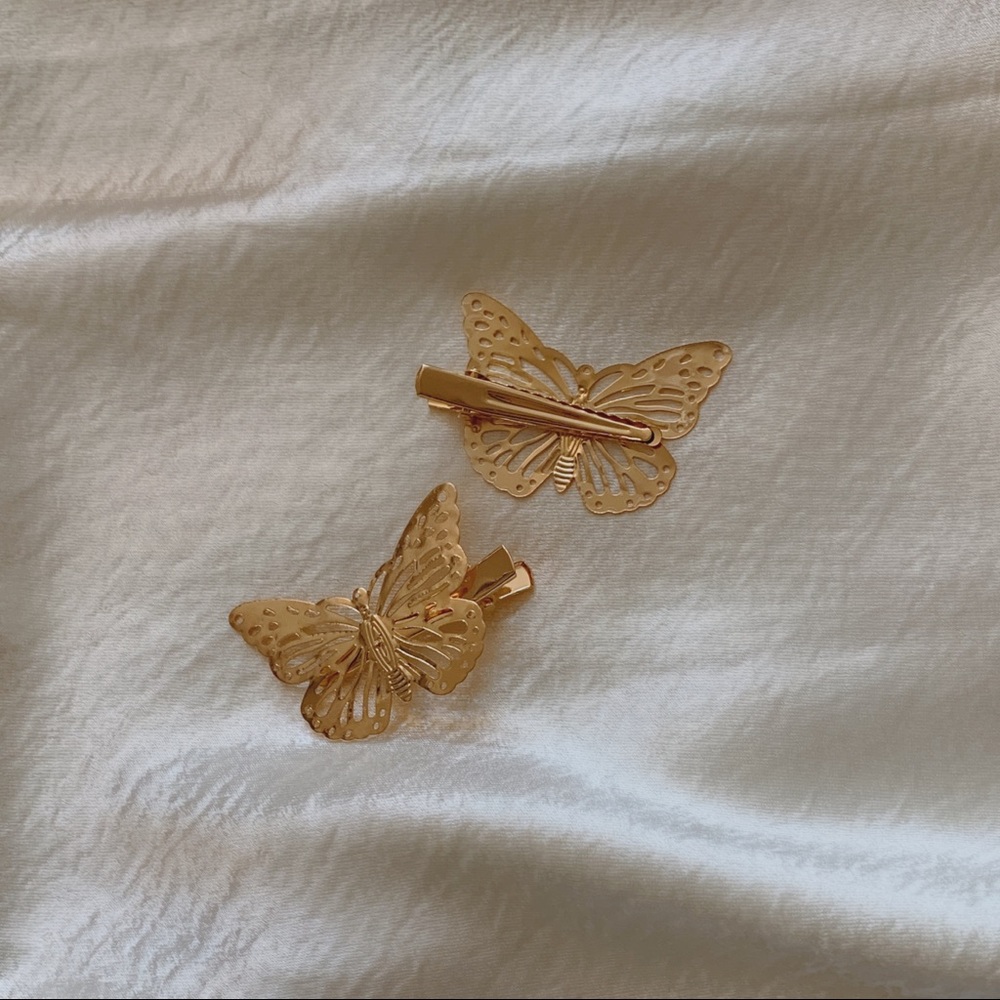 mariposa | gold butterfly hair clips